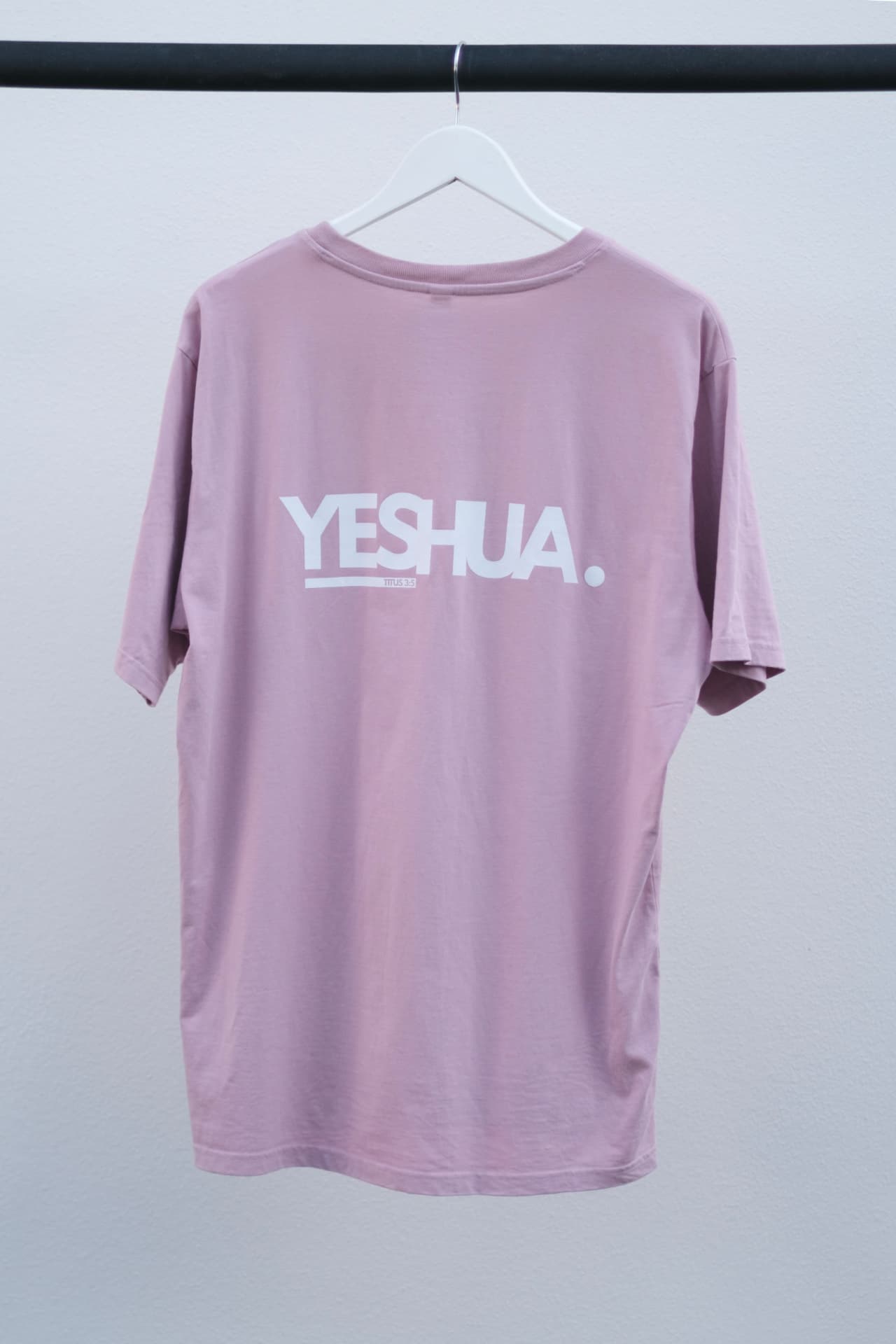 Yeshua Oversized Heavyweight T-Shirt Christian t-shirt, back print detail | Face of Faith faith apparel