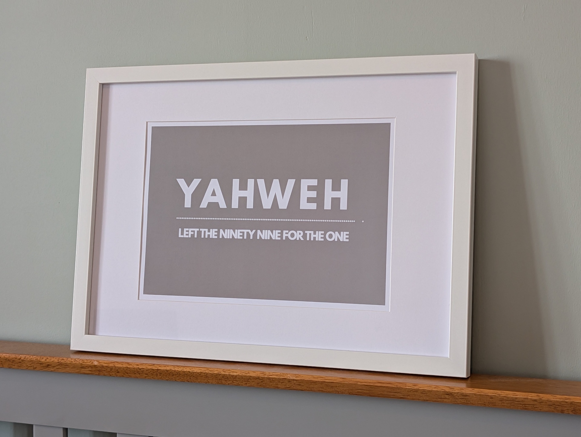 Yahweh Left The Ninety Nine For The One Print Christian t-shirt, view 1 | Face of Faith faith apparel