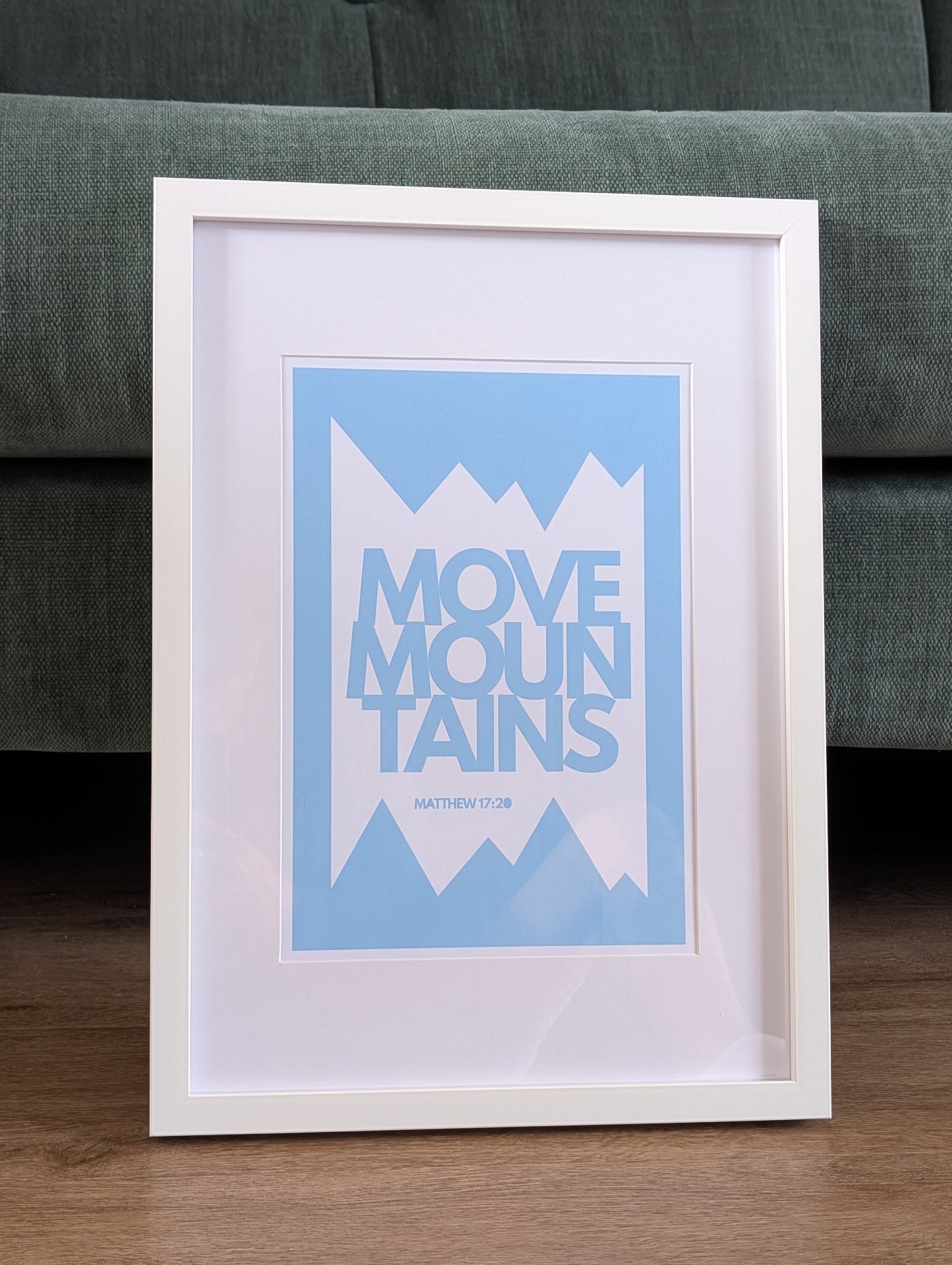 Move Mountains Print Christian t-shirt, view 1 | Face of Faith faith apparel